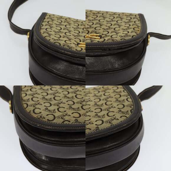 CELINE C Sulky Shoulder Bag Canvas Beige Gold - Picture 10 of 12